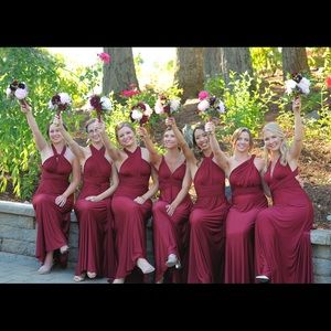 Long Maroon Multi Option Dress